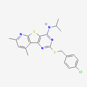 N-{2-[(4-chlorobenzyl)sulfanyl]-7,9-dimethylpyrido[3',2':4,5]thieno[3,2-d]pyrimidin-4-yl}-N-isopropylamine
