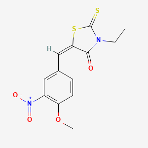 (5E)-3-ethyl-5-[(4-methoxy-3-nitrophenyl)methylidene]-2-sulfanylidene-1,3-thiazolidin-4-one