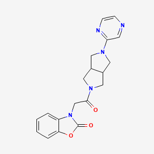 3-[2-Oxo-2-(2-pyrazin-2-yl-1,3,3a,4,6,6a-hexahydropyrrolo[3,4-c]pyrrol-5-yl)ethyl]-1,3-benzoxazol-2-one
