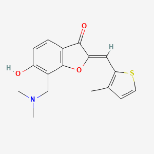 molecular formula C17H17NO3S B2384831 (Z)-7-((dimethylamino)methyl)-6-hydroxy-2-((3-methylthiophen-2-yl)methylene)benzofuran-3(2H)-one CAS No. 896075-40-4
