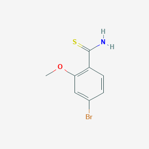 molecular formula C8H8BrNOS B2384834 4-Bromo-2-methoxybenzenecarbothioamide CAS No. 1499729-12-2