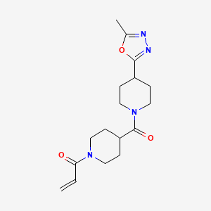 1-[4-[4-(5-Methyl-1,3,4-oxadiazol-2-yl)piperidine-1-carbonyl]piperidin-1-yl]prop-2-en-1-one