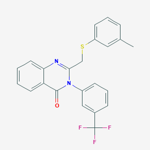 2-[(3-Methylphenyl)sulfanylmethyl]-3-[3-(trifluoromethyl)phenyl]quinazolin-4-one