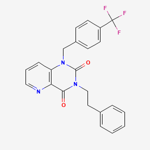 molecular formula C23H18F3N3O2 B2384844 3-phenethyl-1-(4-(trifluoromethyl)benzyl)pyrido[3,2-d]pyrimidine-2,4(1H,3H)-dione CAS No. 921567-37-5
