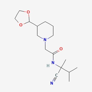 molecular formula C16H27N3O3 B2384847 N-(1-cyano-1,2-dimethylpropyl)-2-[3-(1,3-dioxolan-2-yl)piperidin-1-yl]acetamide CAS No. 1311704-40-1