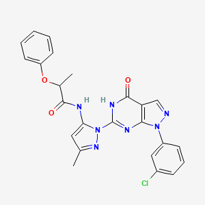 N-(1-(1-(3-chlorophenyl)-4-oxo-4,5-dihydro-1H-pyrazolo[3,4-d]pyrimidin-6-yl)-3-methyl-1H-pyrazol-5-yl)-2-phenoxypropanamide