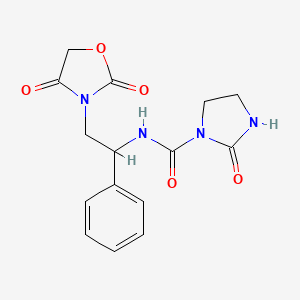 molecular formula C15H16N4O5 B2384867 N-[2-(2,4-dioxo-1,3-oxazolidin-3-yl)-1-phenylethyl]-2-oxoimidazolidine-1-carboxamide CAS No. 1904407-04-0