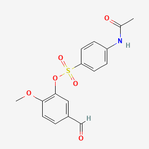 molecular formula C16H15NO6S B2384902 5-Formyl-2-methoxyphenyl 4-(acetylamino)benzenesulfonate CAS No. 431978-44-8