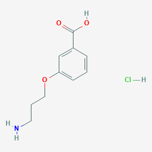 molecular formula C10H14ClNO3 B2384912 3-(3-Aminopropoxy)benzoic acid;hydrochloride CAS No. 2411263-95-9