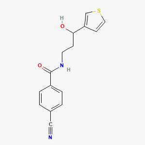 4-cyano-N-(3-hydroxy-3-(thiophen-3-yl)propyl)benzamide