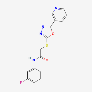 N-(3-fluorophenyl)-2-[(5-pyridin-3-yl-1,3,4-oxadiazol-2-yl)sulfanyl]acetamide