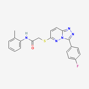 molecular formula C20H16FN5OS B2384918 2-((3-(4-fluorophenyl)-[1,2,4]triazolo[4,3-b]pyridazin-6-yl)thio)-N-(o-tolyl)acetamide CAS No. 852373-76-3