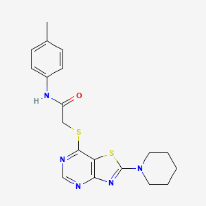 2-((2-(piperidin-1-yl)thiazolo[4,5-d]pyrimidin-7-yl)thio)-N-(p-tolyl)acetamide