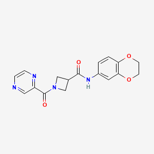 molecular formula C17H16N4O4 B2384931 N-(2,3-dihydro-1,4-benzodioxin-6-yl)-1-(pyrazine-2-carbonyl)azetidine-3-carboxamide CAS No. 1396686-02-4