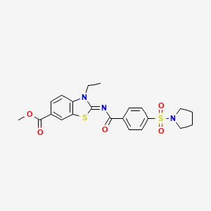 (Z)-methyl 3-ethyl-2-((4-(pyrrolidin-1-ylsulfonyl)benzoyl)imino)-2,3-dihydrobenzo[d]thiazole-6-carboxylate