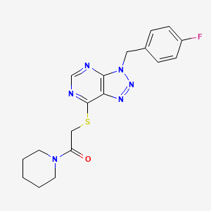2-((3-(4-fluorobenzyl)-3H-[1,2,3]triazolo[4,5-d]pyrimidin-7-yl)thio)-1-(piperidin-1-yl)ethanone