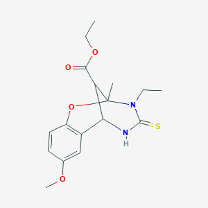 ethyl 3-ethyl-8-methoxy-2-methyl-4-thioxo-3,4,5,6-tetrahydro-2H-2,6-methano-1,3,5-benzoxadiazocine-11-carboxylate