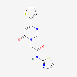 2-(6-oxo-4-(thiophen-2-yl)pyrimidin-1(6H)-yl)-N-(thiazol-2-yl)acetamide