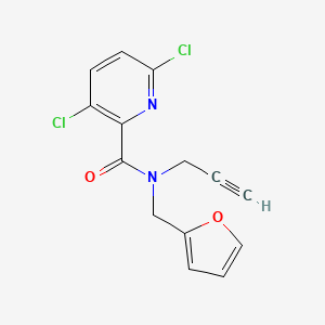 3,6-dichloro-N-[(furan-2-yl)methyl]-N-(prop-2-yn-1-yl)pyridine-2-carboxamide