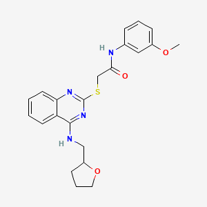 N-(3-methoxyphenyl)-2-[4-(oxolan-2-ylmethylamino)quinazolin-2-yl]sulfanylacetamide