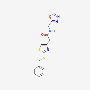 N-((5-methyl-1,3,4-oxadiazol-2-yl)methyl)-2-(2-((4-methylbenzyl)thio)thiazol-4-yl)acetamide