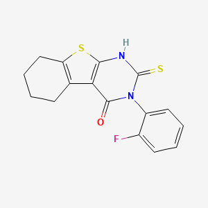 3-(2-fluorophenyl)-2-sulfanylidene-5,6,7,8-tetrahydro-1H-[1]benzothiolo[2,3-d]pyrimidin-4-one