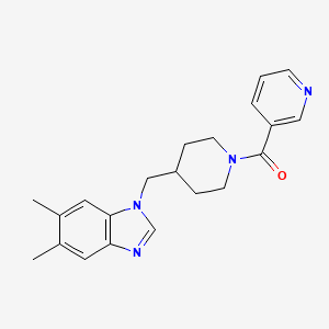 (4-((5,6-dimethyl-1H-benzo[d]imidazol-1-yl)methyl)piperidin-1-yl)(pyridin-3-yl)methanone