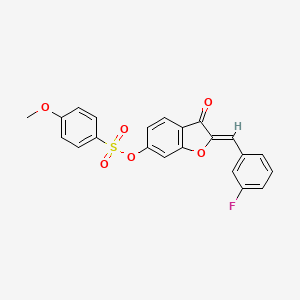 (Z)-2-(3-fluorobenzylidene)-3-oxo-2,3-dihydrobenzofuran-6-yl 4-methoxybenzenesulfonate