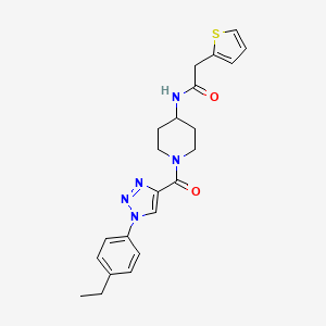 N-(1-(1-(4-ethylphenyl)-1H-1,2,3-triazole-4-carbonyl)piperidin-4-yl)-2-(thiophen-2-yl)acetamide