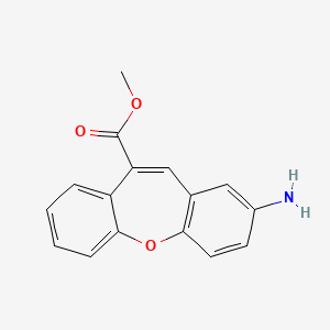 molecular formula C16H13NO3 B2384991 Methyl 13-amino-2-oxatricyclo[9.4.0.0^{3,8}]pentadeca-1(15),3(8),4,6,9,11,13-heptaene-9-carboxylate CAS No. 2365418-99-9