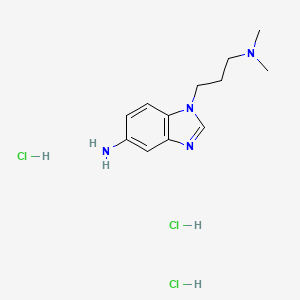 molecular formula C12H19ClN4 B2385004 1-(3-(dimethylamino)propyl)-1H-benzo[d]imidazol-5-amine trihydrochloride CAS No. 1245569-20-3