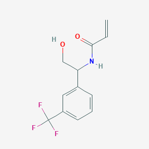molecular formula C12H12F3NO2 B2385007 N-[2-Hydroxy-1-[3-(trifluoromethyl)phenyl]ethyl]prop-2-enamide CAS No. 2361646-49-1