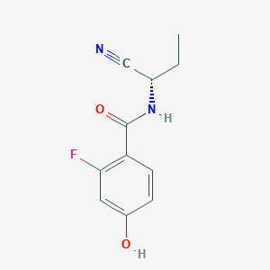 molecular formula C11H11FN2O2 B2385008 N-[(1S)-1-cyanopropyl]-2-fluoro-4-hydroxybenzamide CAS No. 2093469-30-6
