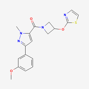 (3-(3-methoxyphenyl)-1-methyl-1H-pyrazol-5-yl)(3-(thiazol-2-yloxy)azetidin-1-yl)methanone