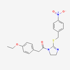2-(4-Ethoxyphenyl)-1-[2-[(4-nitrophenyl)methylsulfanyl]-4,5-dihydroimidazol-1-yl]ethanone