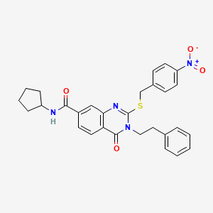 N-cyclopentyl-2-((4-nitrobenzyl)thio)-4-oxo-3-phenethyl-3,4-dihydroquinazoline-7-carboxamide
