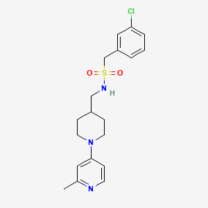 molecular formula C19H24ClN3O2S B2385016 1-(3-chlorophenyl)-N-((1-(2-methylpyridin-4-yl)piperidin-4-yl)methyl)methanesulfonamide CAS No. 2034306-71-1