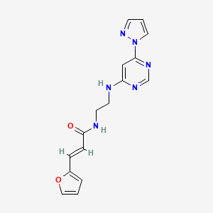 (E)-N-(2-((6-(1H-pyrazol-1-yl)pyrimidin-4-yl)amino)ethyl)-3-(furan-2-yl)acrylamide
