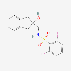 molecular formula C16H15F2NO3S B2385025 2,6-difluoro-N-((2-hydroxy-2,3-dihydro-1H-inden-2-yl)methyl)benzenesulfonamide CAS No. 2034528-25-9