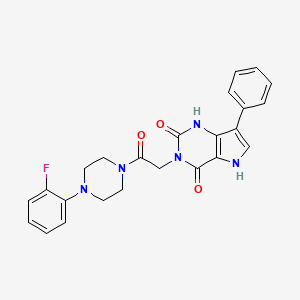 molecular formula C24H22FN5O3 B2385029 3-(2-(4-(2-fluorophenyl)piperazin-1-yl)-2-oxoethyl)-7-phenyl-1H-pyrrolo[3,2-d]pyrimidine-2,4(3H,5H)-dione CAS No. 1115565-64-4