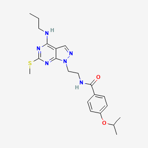 4-isopropoxy-N-(2-(6-(methylthio)-4-(propylamino)-1H-pyrazolo[3,4-d]pyrimidin-1-yl)ethyl)benzamide
