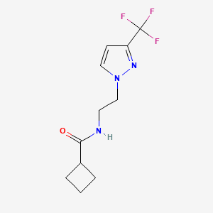 N-(2-(3-(trifluoromethyl)-1H-pyrazol-1-yl)ethyl)cyclobutanecarboxamide