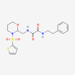 N1-phenethyl-N2-((3-(thiophen-2-ylsulfonyl)-1,3-oxazinan-2-yl)methyl)oxalamide