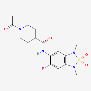 1-acetyl-N-(6-fluoro-1,3-dimethyl-2,2-dioxido-1,3-dihydrobenzo[c][1,2,5]thiadiazol-5-yl)piperidine-4-carboxamide