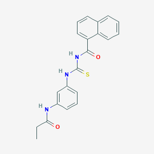 molecular formula C21H19N3O2S B238507 N-(3-{[(1-naphthoylamino)carbothioyl]amino}phenyl)propanamide 