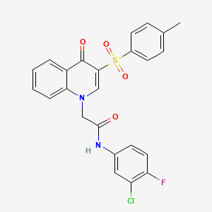 molecular formula C24H18ClFN2O4S B2385079 N-(3-chloro-4-fluorophenyl)-2-(4-oxo-3-tosylquinolin-1(4H)-yl)acetamide CAS No. 902278-85-7