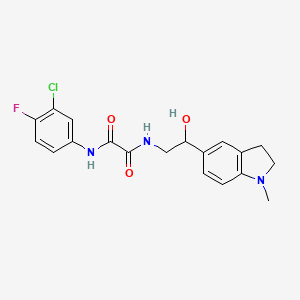 molecular formula C19H19ClFN3O3 B2385081 N1-(3-chloro-4-fluorophenyl)-N2-(2-hydroxy-2-(1-methylindolin-5-yl)ethyl)oxalamide CAS No. 1706124-71-1