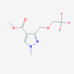 molecular formula C9H11F3N2O3 B2385084 methyl 1-methyl-3-[(2,2,2-trifluoroethoxy)methyl]-1H-pyrazole-4-carboxylate CAS No. 1975118-97-8