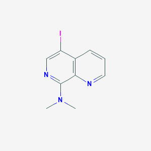 molecular formula C10H10IN3 B2385090 5-iodo-N,N-dimethyl-1,7-naphthyridin-8-amine CAS No. 2504201-66-3