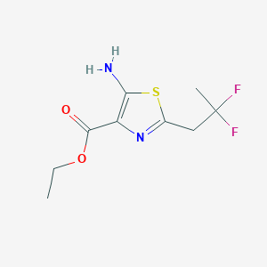 molecular formula C9H12F2N2O2S B2385092 Ethyl 5-amino-2-(2,2-difluoropropyl)-1,3-thiazole-4-carboxylate CAS No. 2169410-99-3